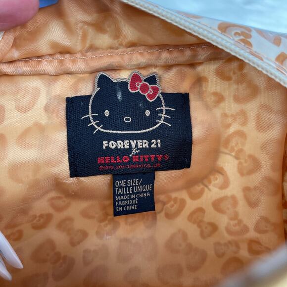 Hello Kitty X Forever 21 Bow Shaped Leopard Print Zipper Cosmetic Bag Pouch 2011 - Picture 9 of 16